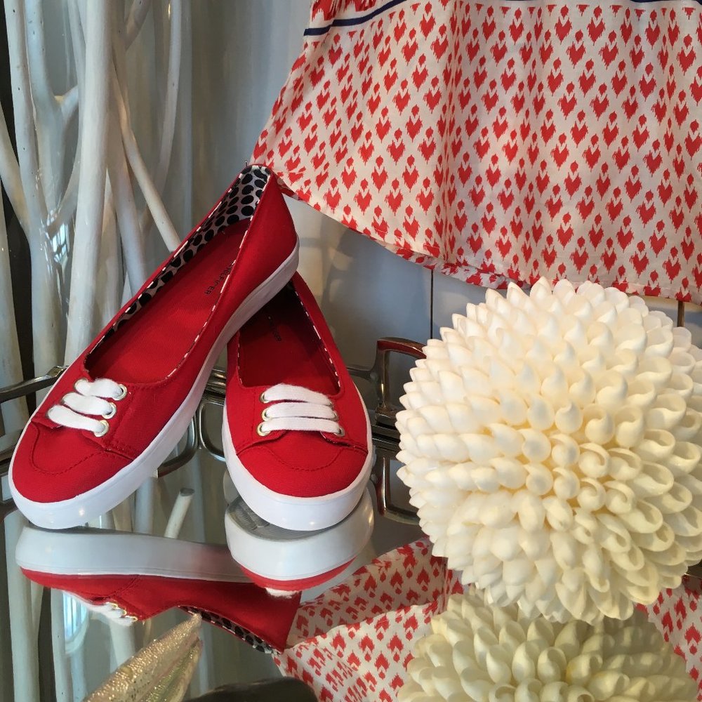 Red Canvas Women's Sneakers